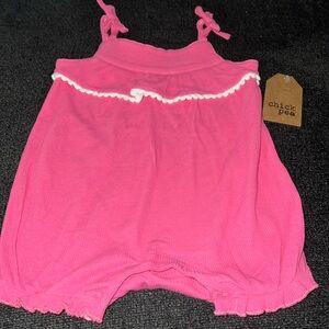 Pink lightweight romper by Chick pea. 3/6 months. NWT.